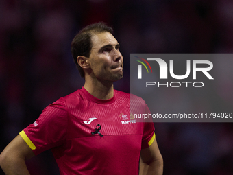 MALAGA, SPAIN - NOVEMBER 19: Rafa Nadal's farewell to professional tennis after being knocked out of the Quarter-Final of the Davis Cup Fina...