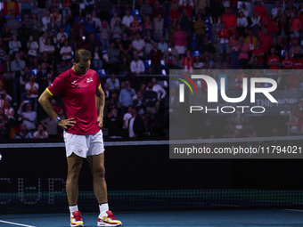 MALAGA, SPAIN - NOVEMBER 19: Rafa Nadal's farewell to professional tennis after being knocked out of the Quarter-Final of the Davis Cup Fina...