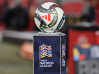 The official Adidas UEFA Nations League 24 Pro ball is present before the UEFA Nations League, League D, Group D2 soccer match between Malta...