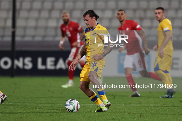 Jesus Rubio of Andorra plays during the UEFA Nations League, League D, Group D2 soccer match between Malta and Andorra at the National Stadi...