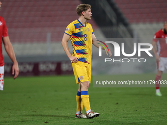 In Ta' Qali, Malta, on November 19, 2024, Pau Babot of Andorra gestures during the UEFA Nations League, League D, Group D2 soccer match betw...