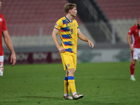 In Ta' Qali, Malta, on November 19, 2024, Pau Babot of Andorra gestures during the UEFA Nations League, League D, Group D2 soccer match betw...