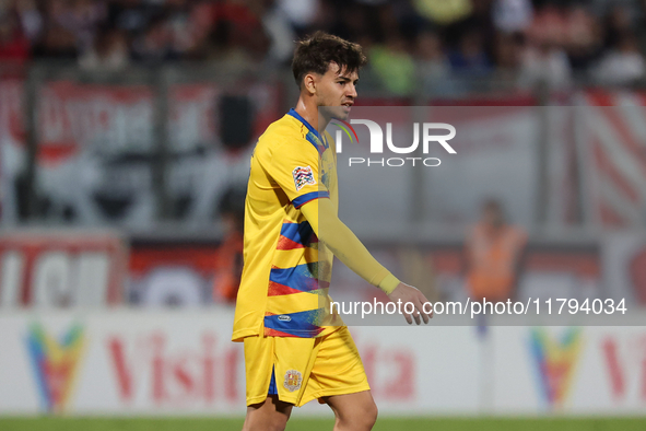 Adrian Da Cunha of Andorra participates in the UEFA Nations League, League D, Group D2 soccer match between Malta and Andorra at the Nationa...