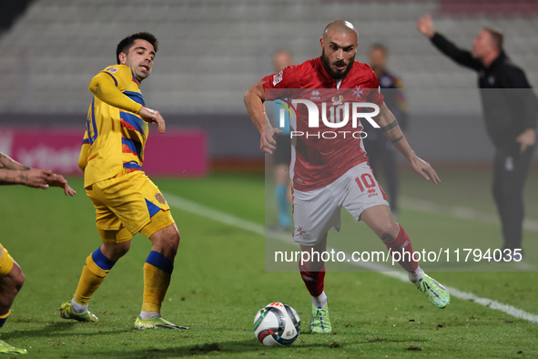 Teddy Teuma of Malta is in action during the UEFA Nations League, League D, Group D2 soccer match between Malta and Andorra at the National...