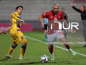 Teddy Teuma of Malta is in action during the UEFA Nations League, League D, Group D2 soccer match between Malta and Andorra at the National...