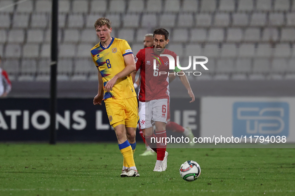 Pau Babot of Andorra plays during the UEFA Nations League, League D, Group D2 soccer match between Malta and Andorra at the National Stadium...