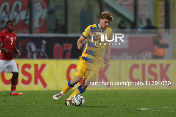 Pau Babot of Andorra plays during the UEFA Nations League, League D, Group D2 soccer match between Malta and Andorra at the National Stadium...