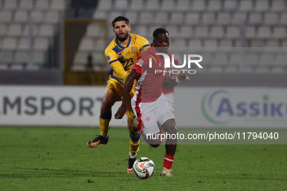 Basil Tuma of Malta plays during the UEFA Nations League, League D, Group D2 soccer match between Malta and Andorra at the National Stadium...