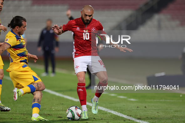 Teddy Teuma of Malta is in action during the UEFA Nations League, League D, Group D2 soccer match between Malta and Andorra at the National...