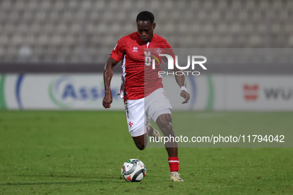 Basil Tuma of Malta plays during the UEFA Nations League, League D, Group D2 soccer match between Malta and Andorra at the National Stadium...