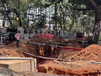 Construction takes place for the Smart City Project in Thycaud, Thiruvananthapuram (Trivandrum), Kerala, India, on April 09, 2024. (