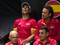 MALAGA, SPAIN - NOVEMBER 19: Rafa Nadal dejected after lossing the Quarter-Final tie between Netherlands and Spain during the Davis Cup Fina...