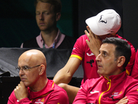 MALAGA, SPAIN - NOVEMBER 19: Rafa Nadal dejected after lossing the Quarter-Final tie between Netherlands and Spain during the Davis Cup Fina...