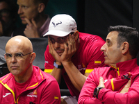 MALAGA, SPAIN - NOVEMBER 19: Rafa Nadal dejected after lossing the Quarter-Final tie between Netherlands and Spain during the Davis Cup Fina...