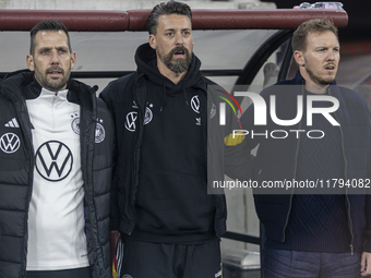 Julian Nagelsmann, the coach of the Germany team, and his colleagues are present before the UEFA Nations League Group match at Puskas Arena...