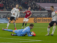 Goalkeeper of Germany, Karl Hein, saves during the UEFA Nations League Group match at Puskas Arena in Budapest, Hungary, on November 19, 202...