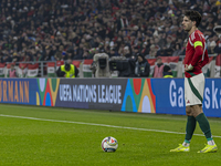 Dominik Szoboszlai of Hungary participates in a UEFA Nations League Group match at Puskas Arena in Budapest, Hungary, on November 19, 2024....