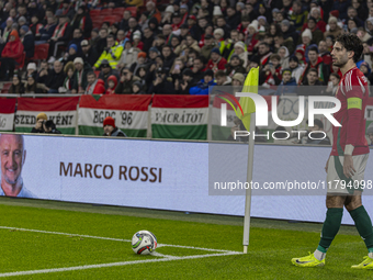 Dominik Szoboszlai of Hungary participates in a UEFA Nations League Group match at Puskas Arena in Budapest, Hungary, on November 19, 2024....