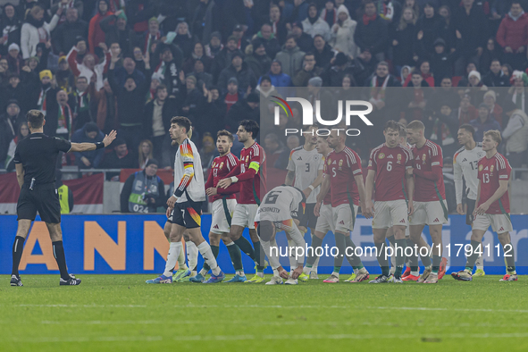 A penalty and VAR situation occurs during the UEFA Nations League Group match at Puskas Arena in Budapest, Hungary, on November 19, 2024. 