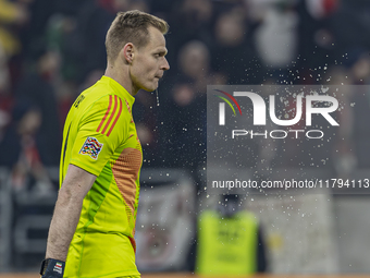 Goalkeeper of Hungary, Denes Dibusz, stands after the UEFA Nations League Group match at Puskas Arena in Budapest, Hungary, on November 19,...