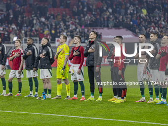 Team Hungary thanks the fans for cheering after the UEFA Nations League Group match at Puskas Arena in Budapest, Hungary, on November 19, 20...