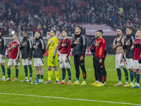 Team Hungary thanks the fans for cheering after the UEFA Nations League Group match at Puskas Arena in Budapest, Hungary, on November 19, 20...