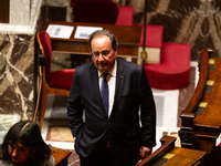 Francois Hollande, MP deputy of the Socialistes et Apparentes group, is seen during questions to the French government at the National Assem...