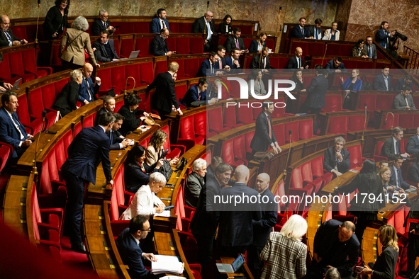 A general view of the National Assembly during the session of questions to the government in Paris, France, on November 19, 2024. 