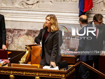 Yael Braun-Pivet, president of the French National Assembly, is seen during the session of questions to the government at the National Assem...