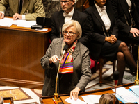 Catherine Vautrin, Minister for Territorial Partnership and Decentralisation, speaks during the questions to the government session at the N...