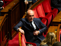 Olivier Marleix, deputy of the Droite Republicaine group, is seen during the questions to the government session at the National Assembly in...