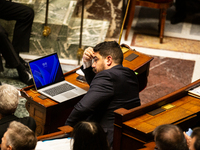 Guillaume Kasbarian, Minister for the Civil Service, Simplification and Transformation of Public Action, is seen during the questions to the...