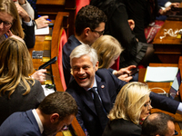 Laurent Wauquiez, President of the Droite Republicaine group, is seen during the session of questions to the French government at the Nation...