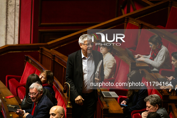 Eric Coquerel, deputy of La France Insoumise - Nouveau Front Populaire, is seen during the session of questions to the French government at...