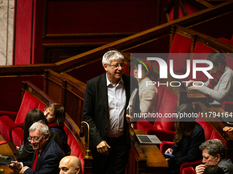 Eric Coquerel, deputy of La France Insoumise - Nouveau Front Populaire, is seen during the session of questions to the French government at...