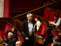 Eric Coquerel, deputy of La France Insoumise - Nouveau Front Populaire, is seen during the session of questions to the French government at...