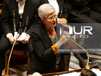 Genevieve Darrieussecq, Minister for Health and Access to Care, speaks during the questions to the government session at the National Assemb...