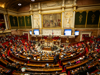 A general view of the National Assembly during the session of questions to the government in Paris, France, on November 19, 2024. (