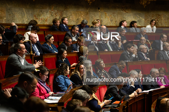 A general view of the National Assembly during the session of questions to the government in Paris, France, on November 19, 2024. 