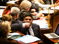 Guillaume Kasbarian, Minister for the Civil Service, Simplification and Transformation of Public Action, is seen during the questions to the...