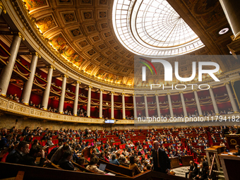 A general view of the National Assembly during the session of questions to the government in Paris, France, on November 19, 2024. (