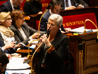 Genevieve Darrieussecq, Minister for Health and Access to Care, speaks during the questions to the government session at the National Assemb...