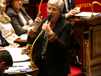 Genevieve Darrieussecq, Minister for Health and Access to Care, speaks during the questions to the government session at the National Assemb...