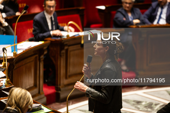 In Paris, France, on November 19, 2024, Charlotte Parmentier-Lecocq, Minister attached to the Minister for Solidarity, Autonomy and Equality...