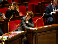 Annie Genevard, the French Minister of Agriculture, Food Sovereignty, and Forestry, is seen at the public session of questions to the French...