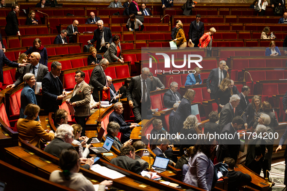 A general view of the National Assembly during the session of questions to the government in Paris, France, on November 19, 2024. 