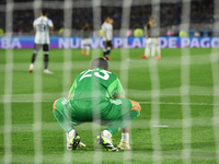 Emiliano Martinez of Argentina waits for the beginning of the match between Argentina and Peru at Alberto J. Armando - La Bombonera Stadium...