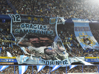 Argentina's fans attend the match between Argentina and Peru at Alberto J. Armando - La Bombonera Stadium in Buenos Aires, Argentina, on Nov...