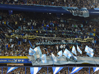 Argentina's fans attend the match between Argentina and Peru at Alberto J. Armando - La Bombonera Stadium in Buenos Aires, Argentina, on Nov...