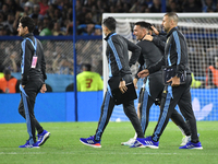 Lionel Scaloni and his assistant coaches celebrate the win after the match between Argentina and Peru at Alberto J. Armando - La Bombonera S...